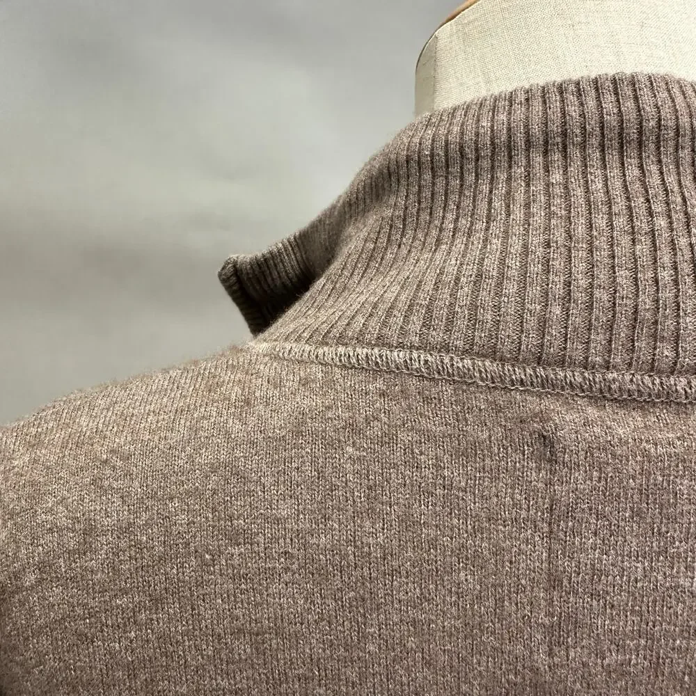 The North Face brown 1/4 zip wool blend‎ pullover sweater mens Size Large Unisex
